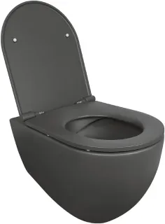 Подвесной унитаз Isvea Infinity 10NF02001SV-2C безободковый крышка микролифт антрацит матовый